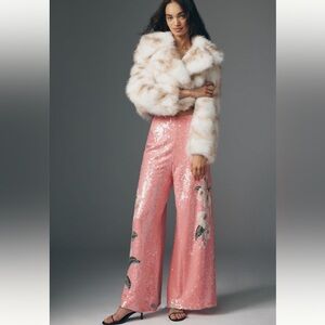 Farm Rio x Anthropologie Sequin Wide Leg Pants - Size S - BNWT